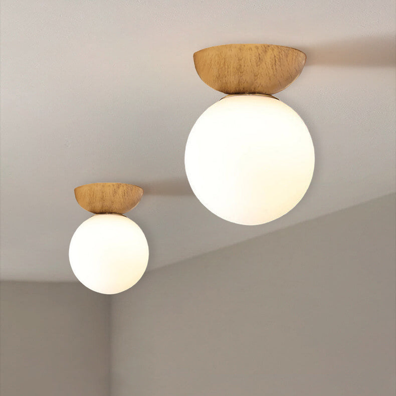 Modern Wood and Glass Pendant Light With Warm LED Glow in Wood Color — Greenwich Home & Living