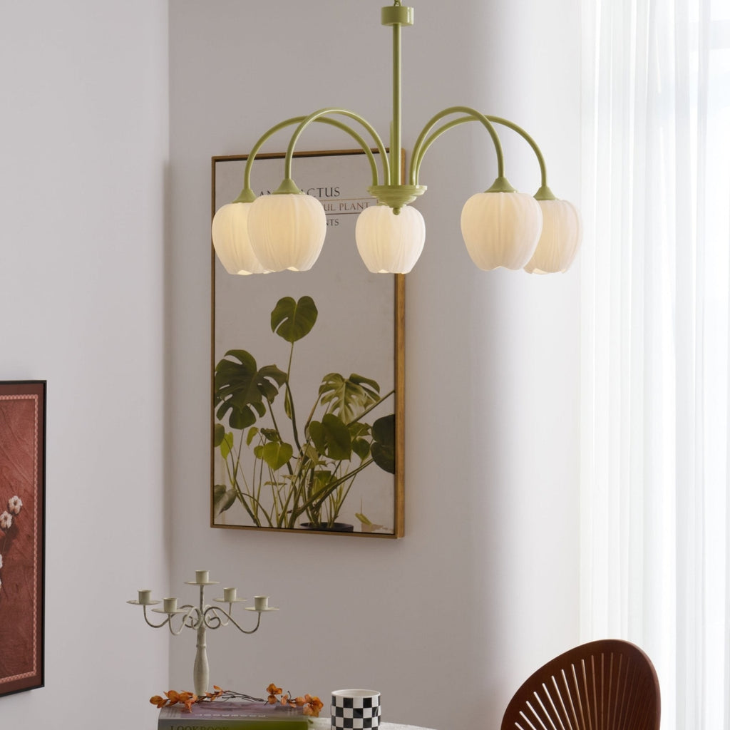 Retro Metal and Glass Chandelier With Selectable Color Light for Living and Dining Rooms — Greenwich Home & Living