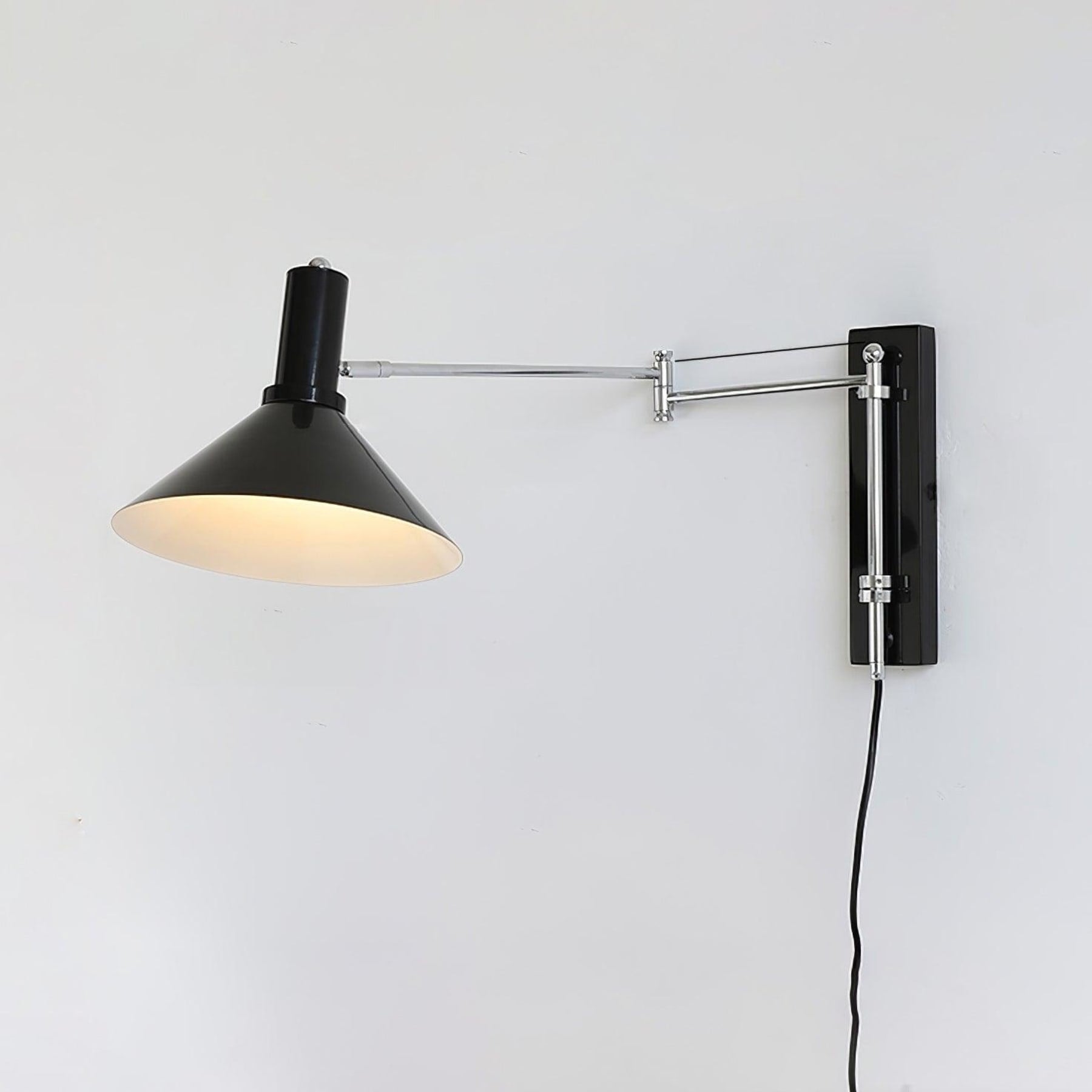 Retro Metal Wall Light With Tri-Color Lighting for Bedroom in Black — Greenwich Home & Living