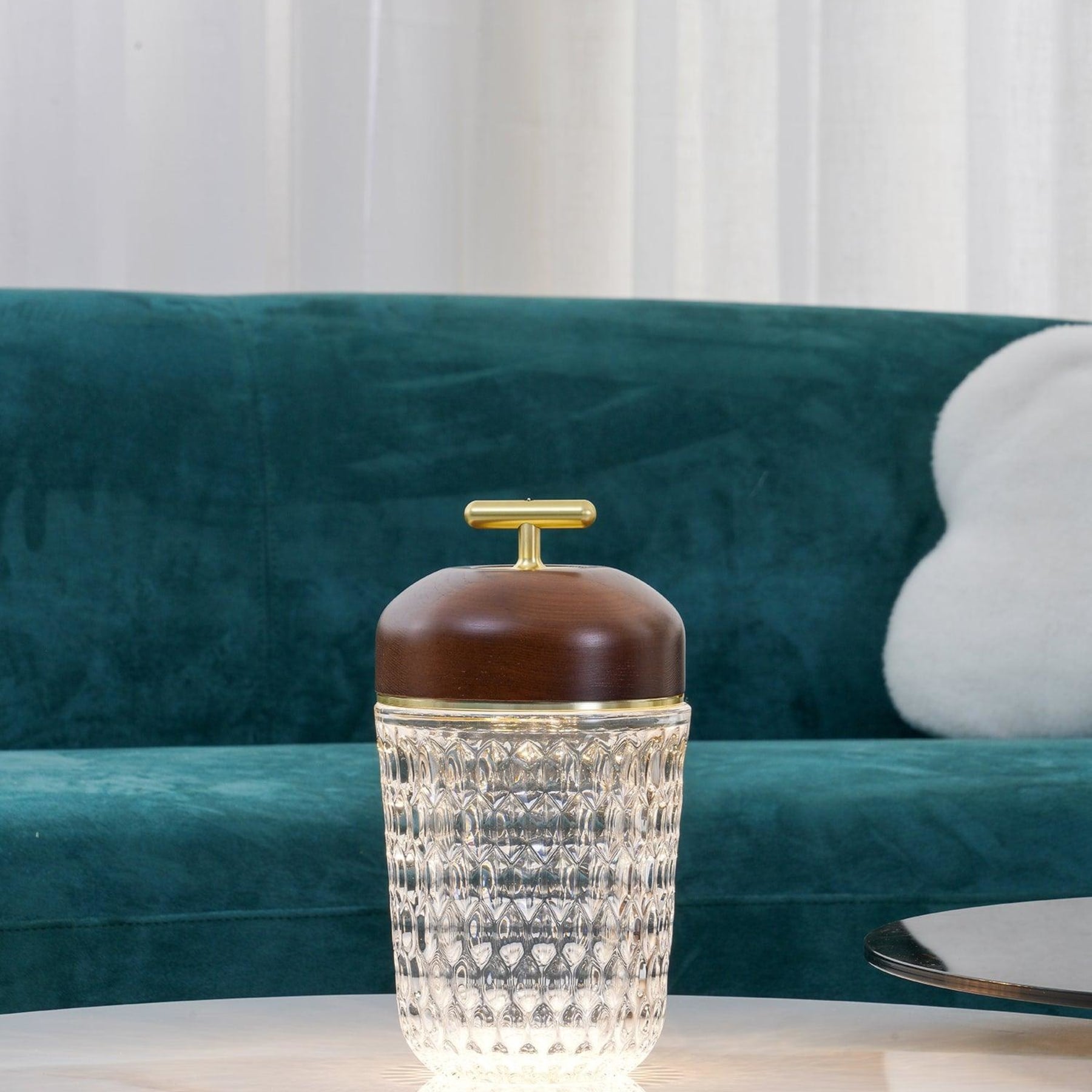Contemporary Glass Table Lamp With Adjustable Color Temperature — Greenwich Home & Living
