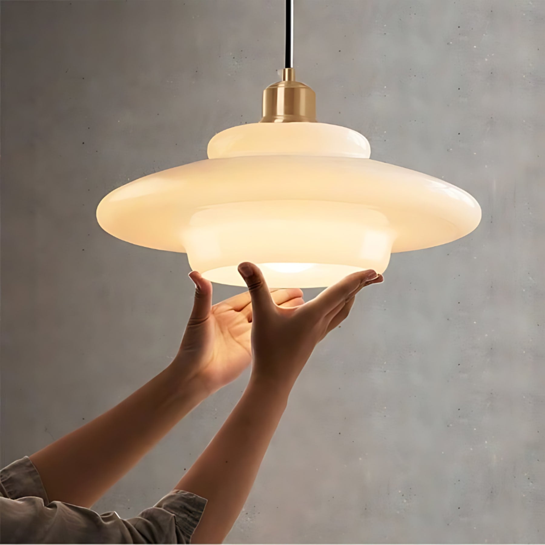 Retro Glass Pendant Light With Warm White Bulb Included for Dining Room — Greenwich Home & Living