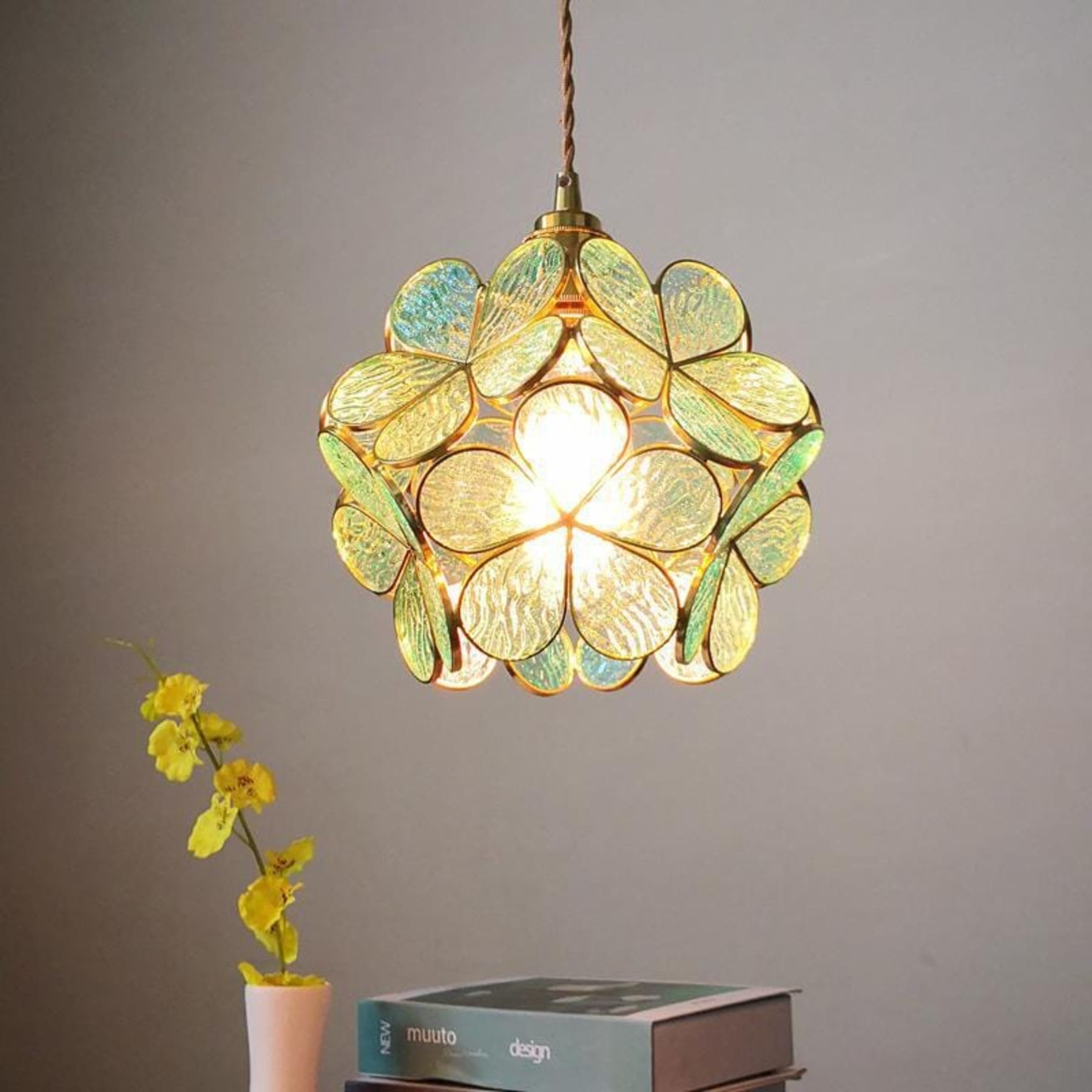 Retro Glass Pendant Light With Warm White Glow — Greenwich Home & Living
