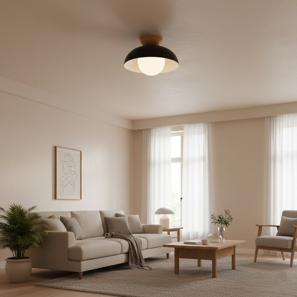 Contemporary Metal Bowl Ceiling Light for Living Room and Bedroom — Greenwich Home & Living