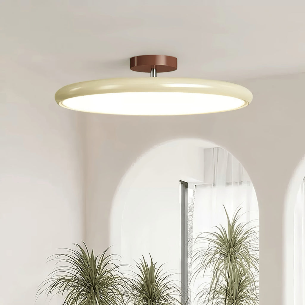 Retro Metal Semi-Flush Mount Ceiling Light With Three-Color Light — Greenwich Home & Living