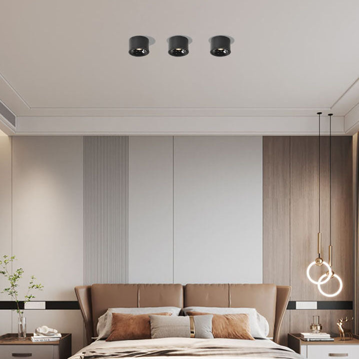 Modern Iron Flush Mount Ceiling Light With Integrated LED in Black — Greenwich Home & Living