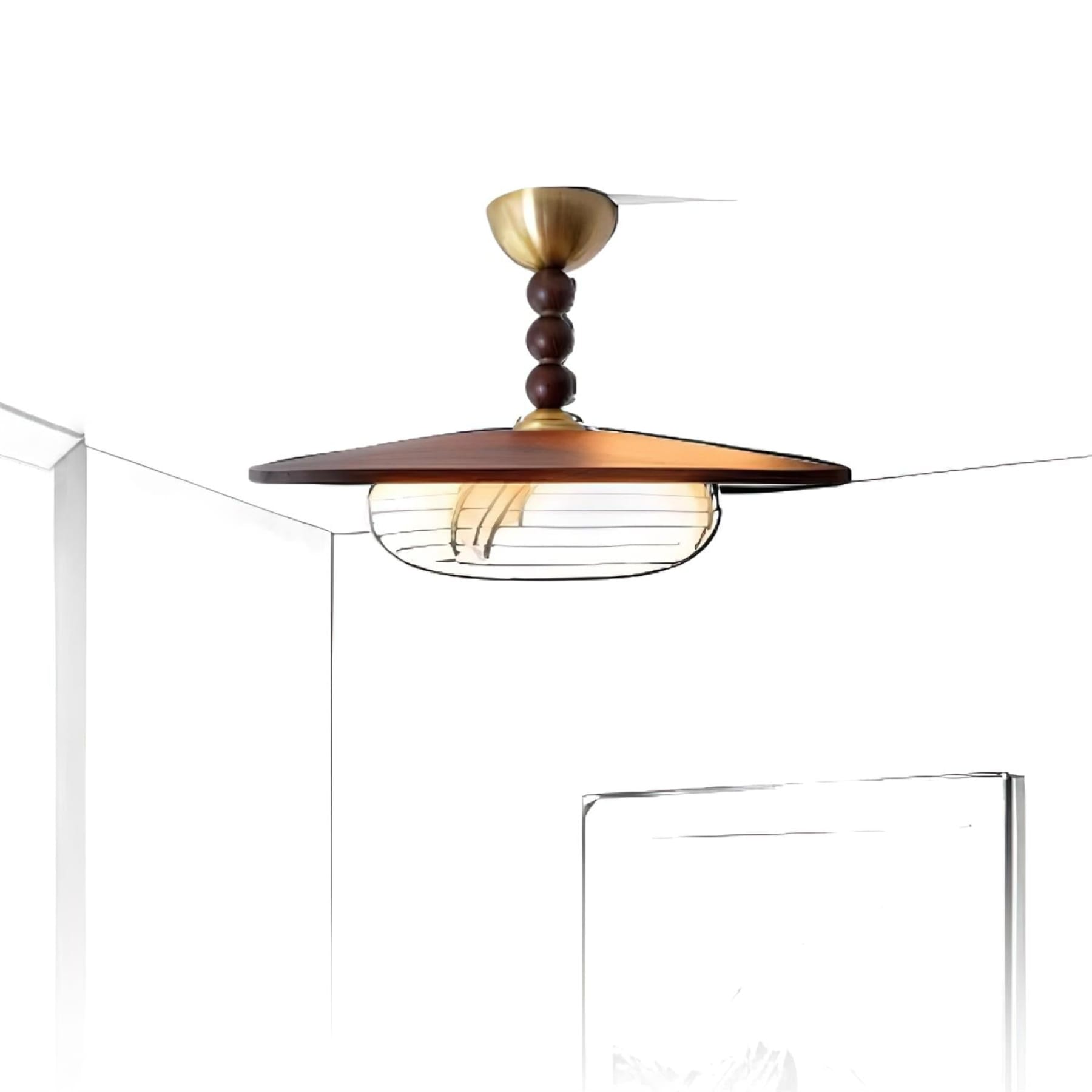 Contemporary Ash Wood Semi-Flush Mount Ceiling Light With Tri-Color Light — Greenwich Home & Living