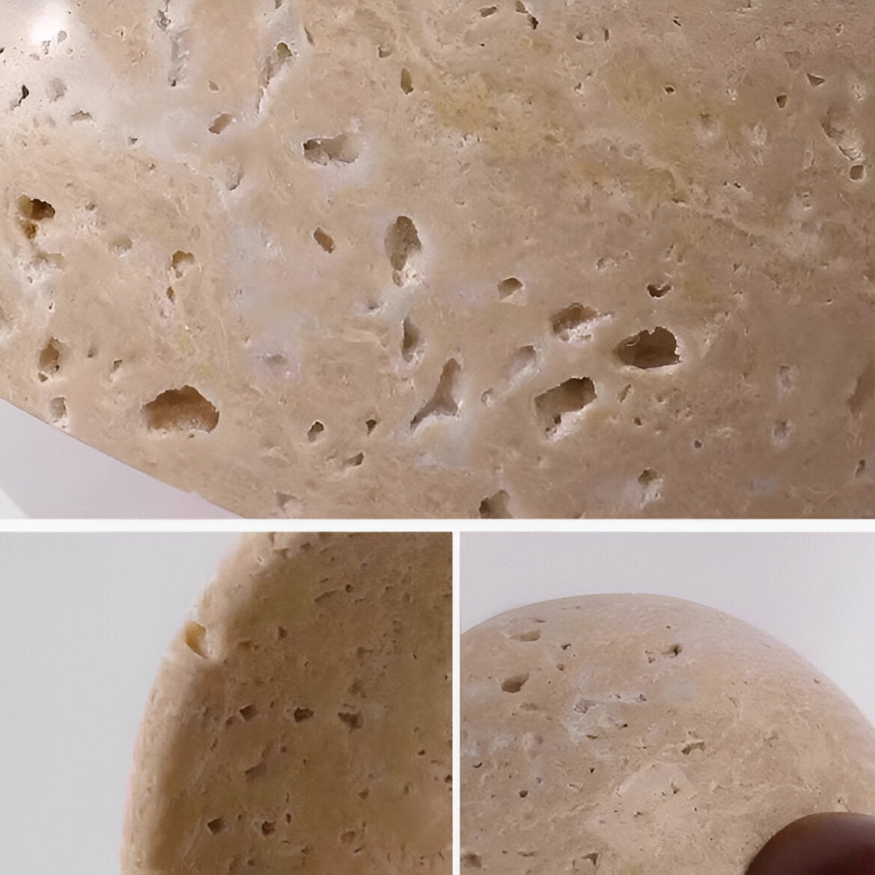 Modern Travertine and Walnut Wall Light With Warm LED Glow — Greenwich Home & Living
