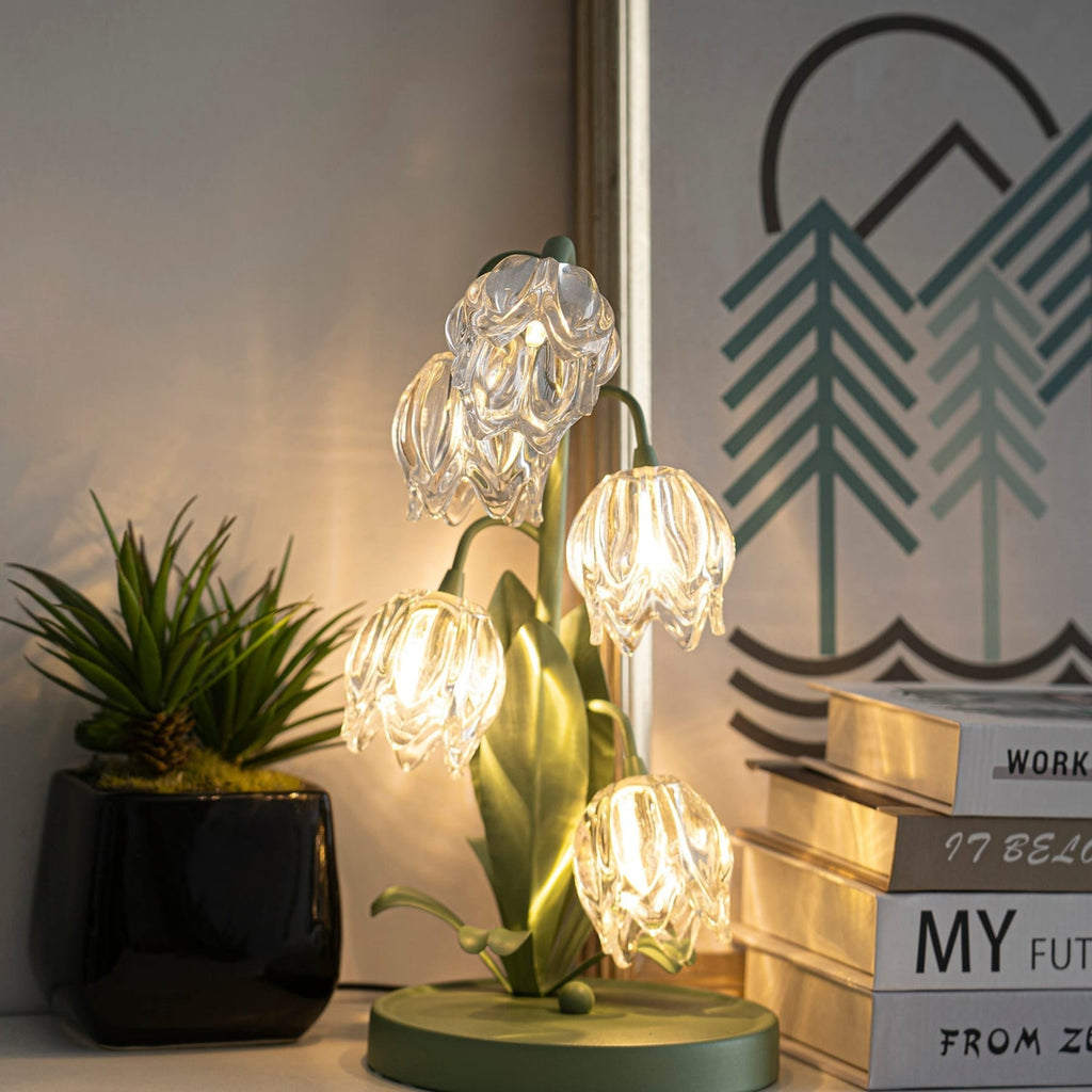 Contemporary Glass Table Lamp With USB Power for Living Room and Bedroom — Greenwich Home & Living
