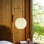 Modern Silk and Walnut Wood Wall Light for Bedroom and Living Room — Greenwich Home & Living