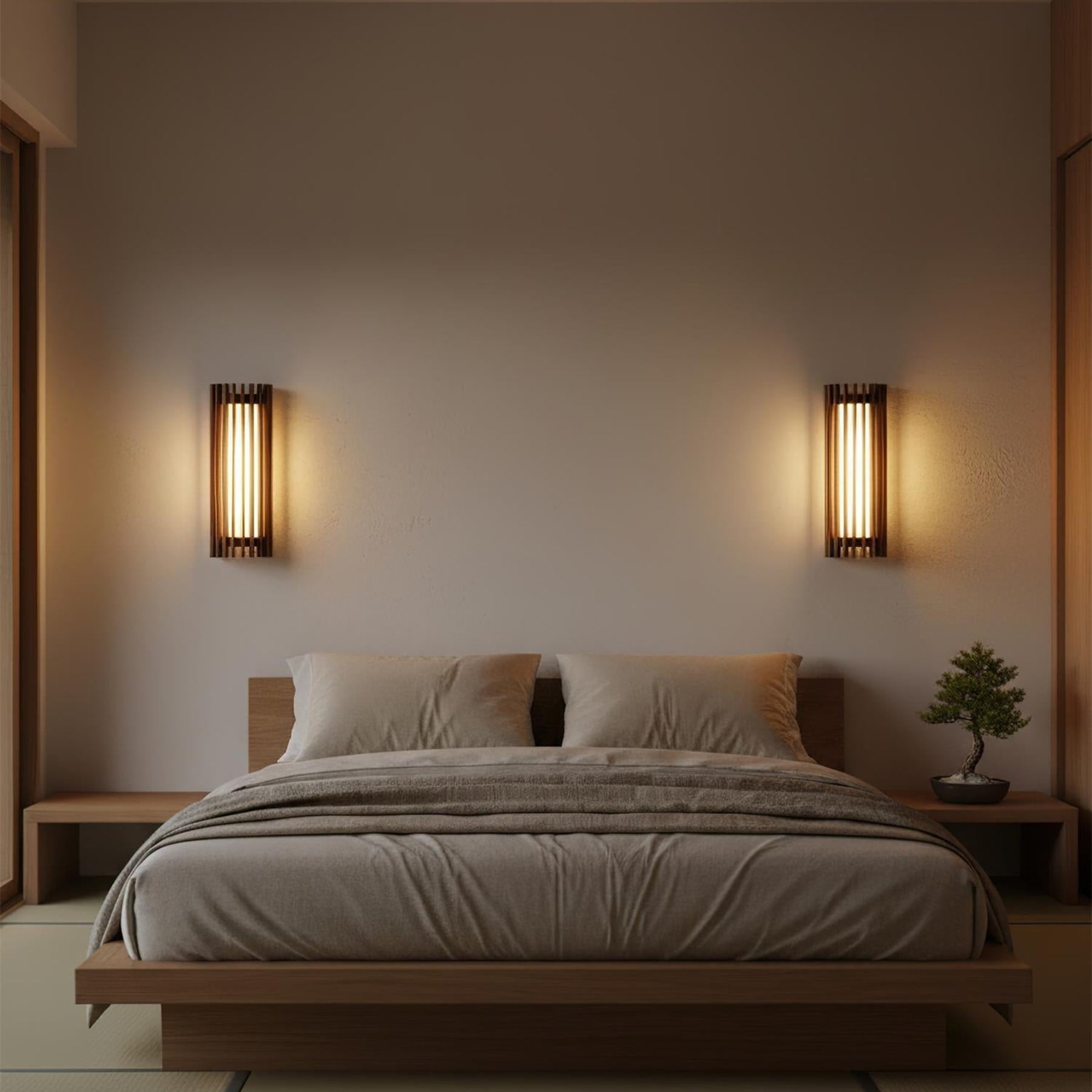 Contemporary Acrylic and Wood Wall Light With Tri-Color Lighting — Greenwich Home & Living