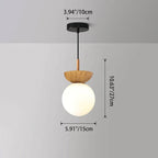 Modern Wood and Glass Pendant Light With Warm LED Glow — Greenwich Home & Living