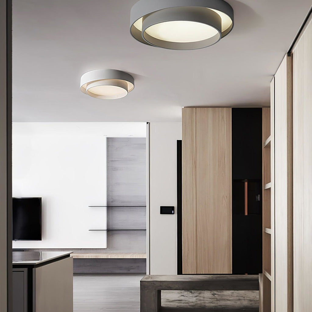 Minimalist Metal Flush Mount Ceiling Light With Bright Daylight LED — Greenwich Home & Living