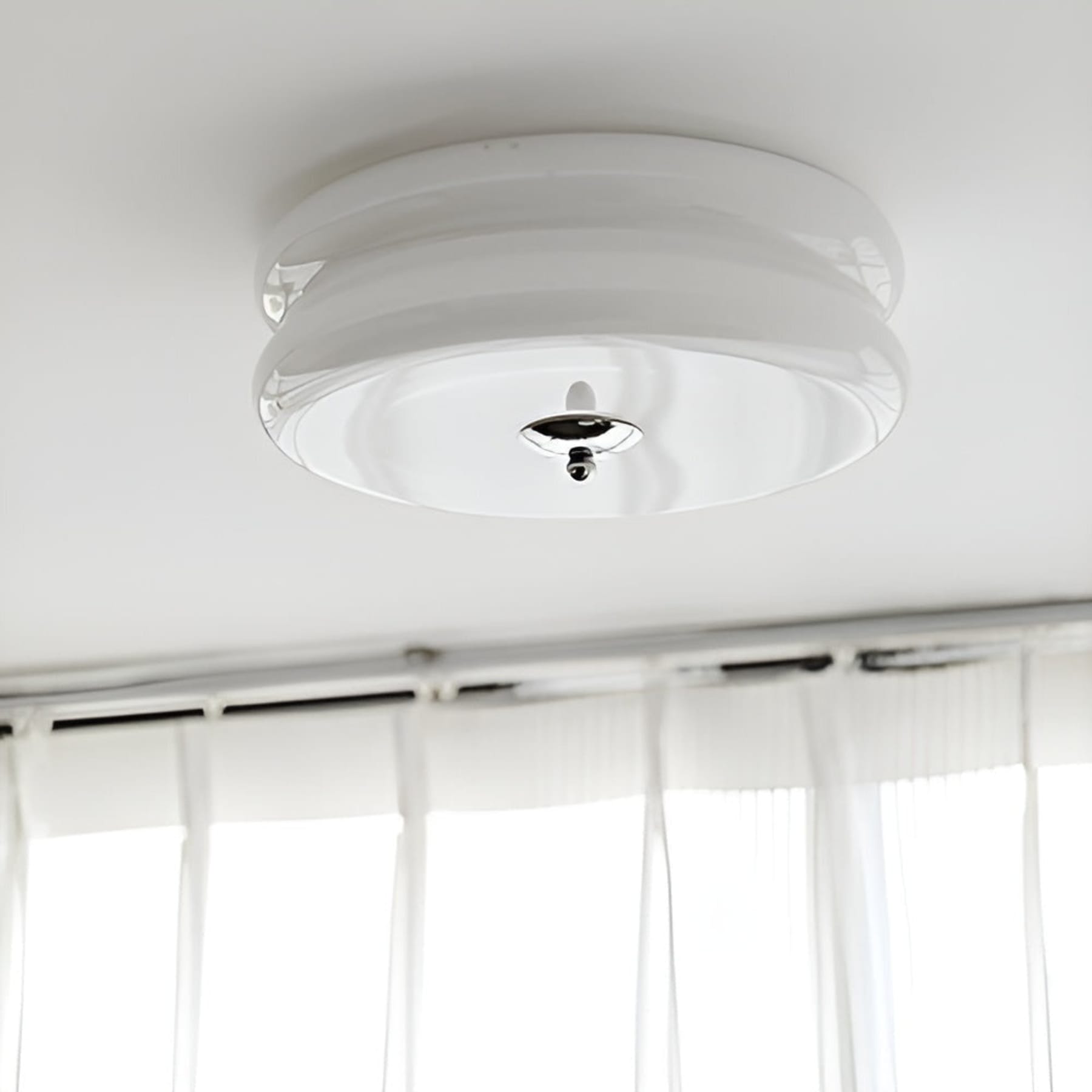 Retro Glass Flush Mount Ceiling Light With Adjustable Color Temperature — Greenwich Home & Living