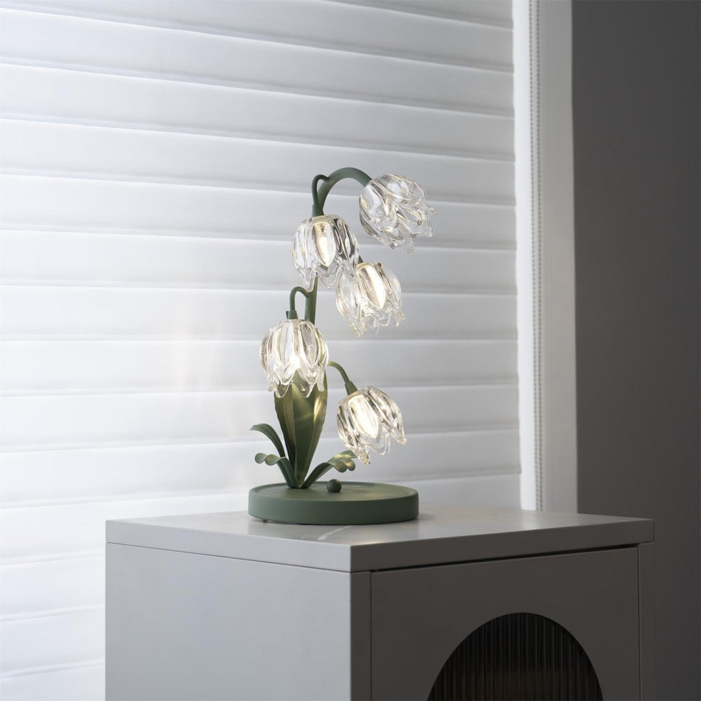 Contemporary Glass Table Lamp With USB Power for Living Room and Bedroom — Greenwich Home & Living
