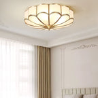 Traditional Brass and Glass Flush Mount Ceiling Light for Living Room — Greenwich Home & Living