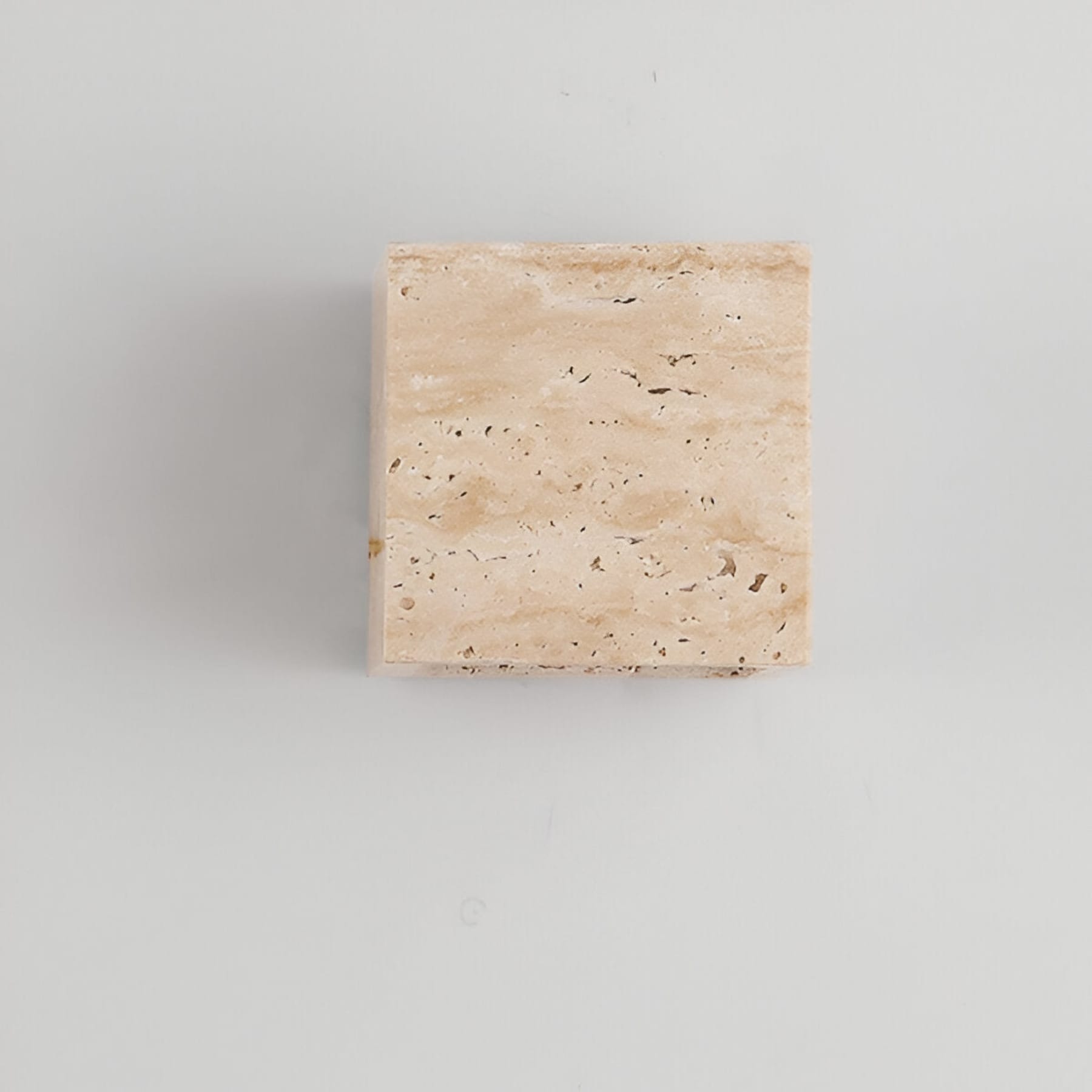 Minimalist Travertine Stone Square Wall Light With Warm LED Glow — Greenwich Home & Living