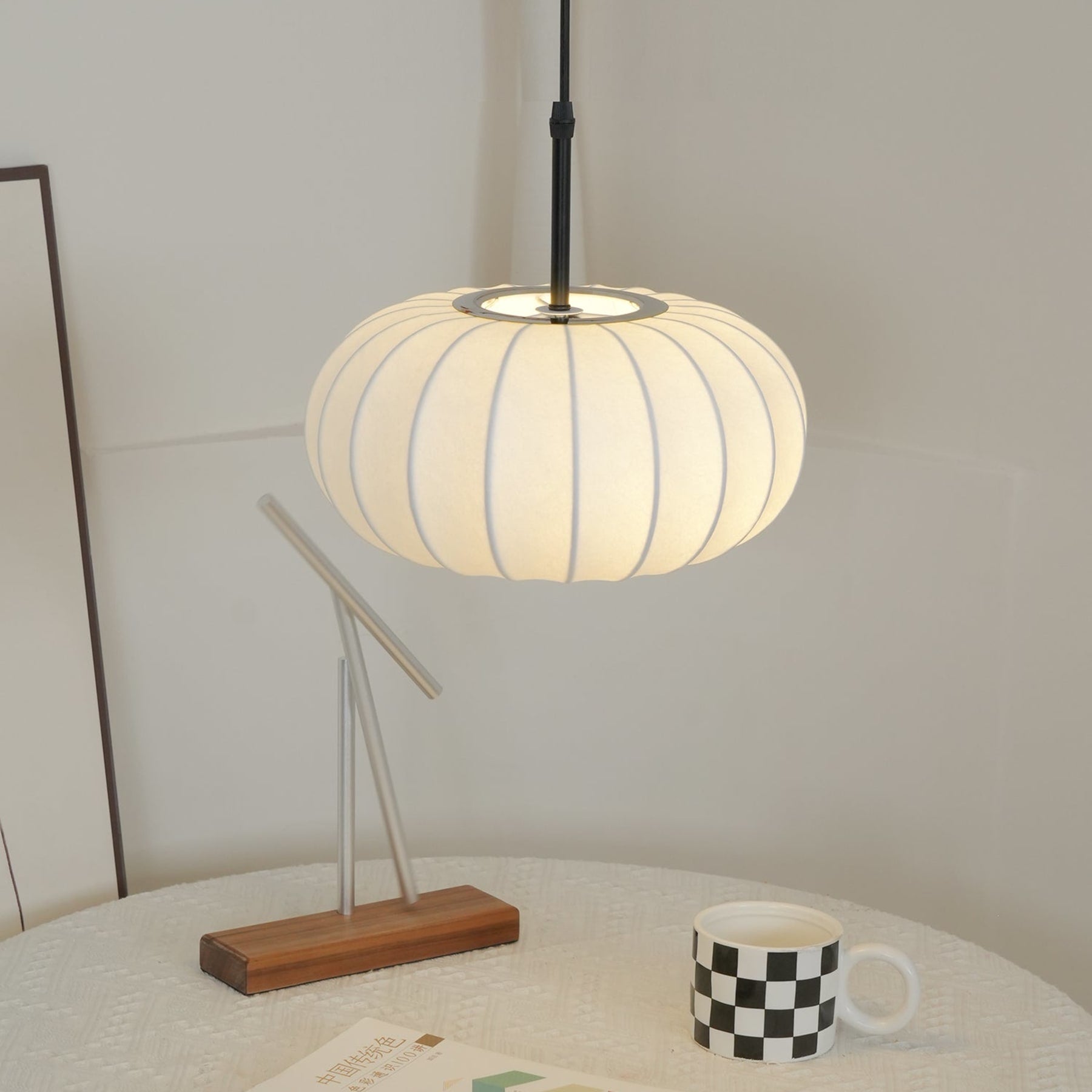 Modern Silk Fabric Pendant Light With Adjustable Color Temperature — Greenwich Home & Living