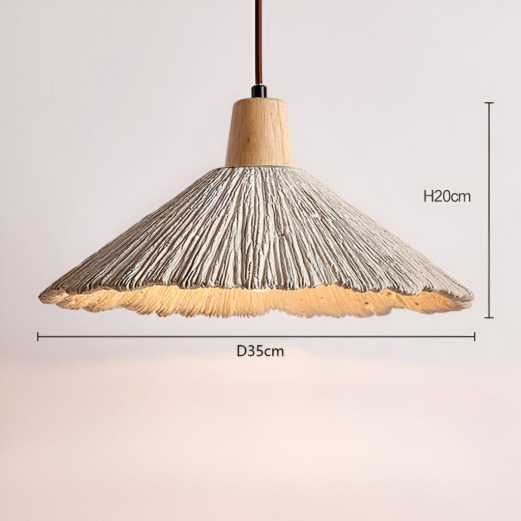 Rustic Wood and Concrete-Look Pendant Light With Warm White Glow for Dining Room — Greenwich Home & Living