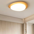 Modern Wood Flush Mount Ceiling Light With Stepless Dimming — Greenwich Home & Living