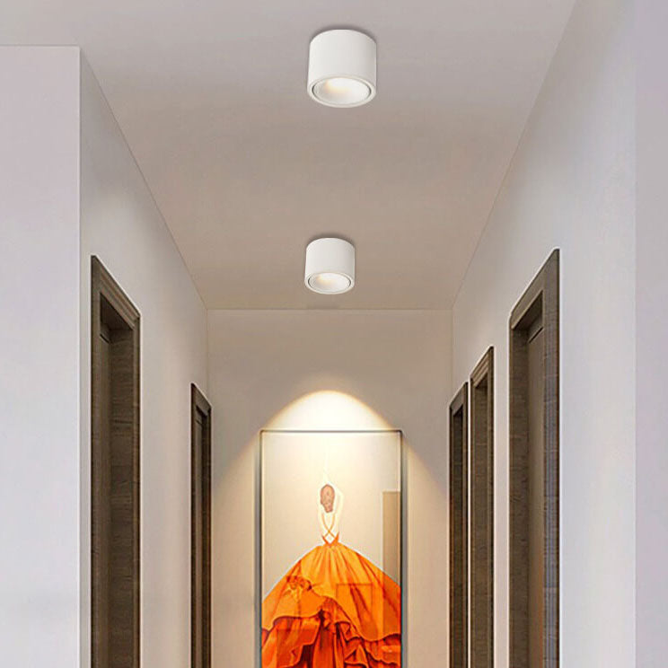 Modern Iron Flush Mount Ceiling Light With Integrated LED in White — Greenwich Home & Living
