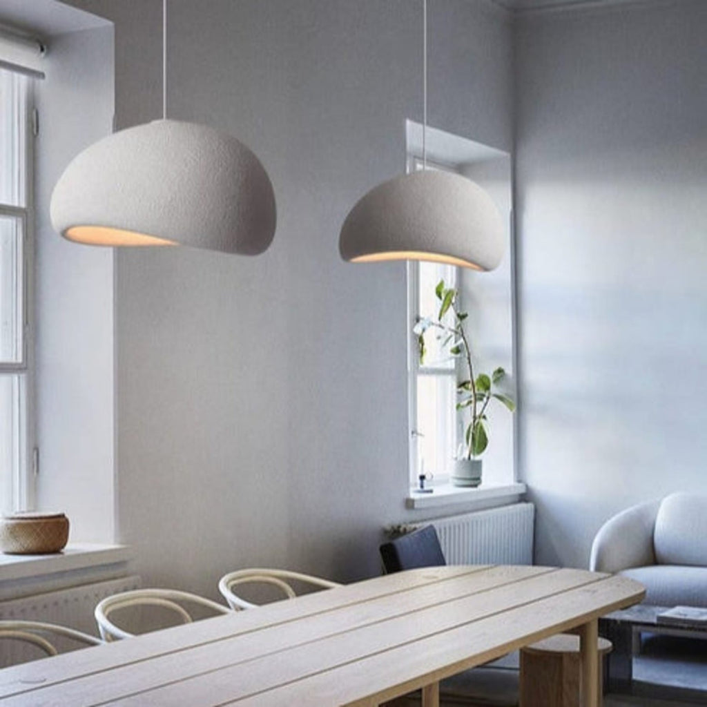 Minimalist Resin Pendant Light With Selectable Light Colors for Living Room — Greenwich Home & Living