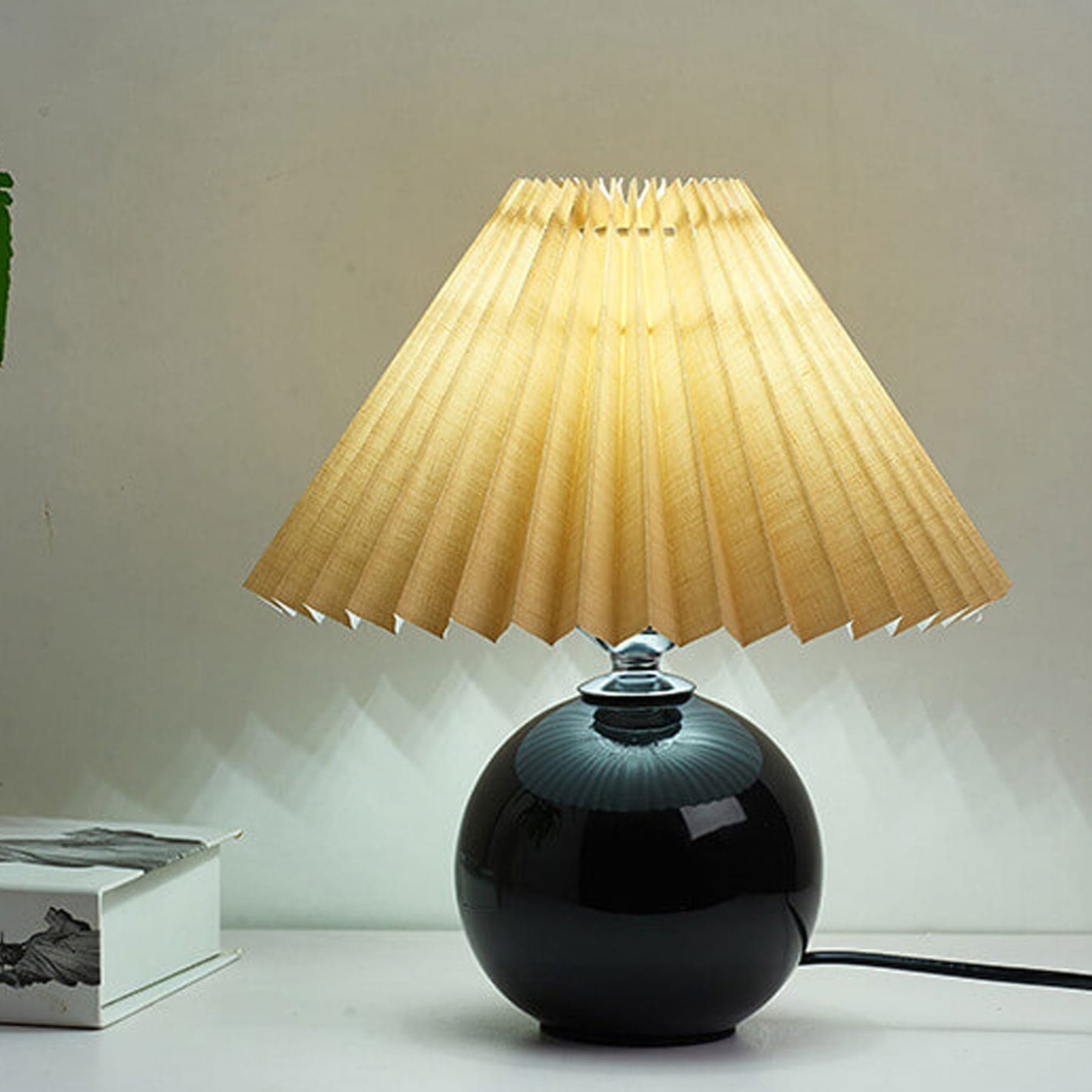 Contemporary Ceramic Table Lamp With Fabric Shade for Living Room — Greenwich Home & Living