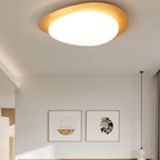 Modern Wood Flush Mount Ceiling Light With Stepless Dimming — Greenwich Home & Living