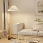 Scandinavian Wood Floor Lamp With Fabric Shade for Living Room — Greenwich Home & Living