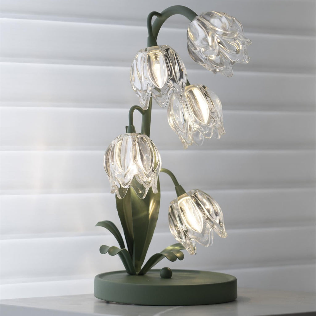 Contemporary Glass Table Lamp With USB Power for Living Room and Bedroom — Greenwich Home & Living