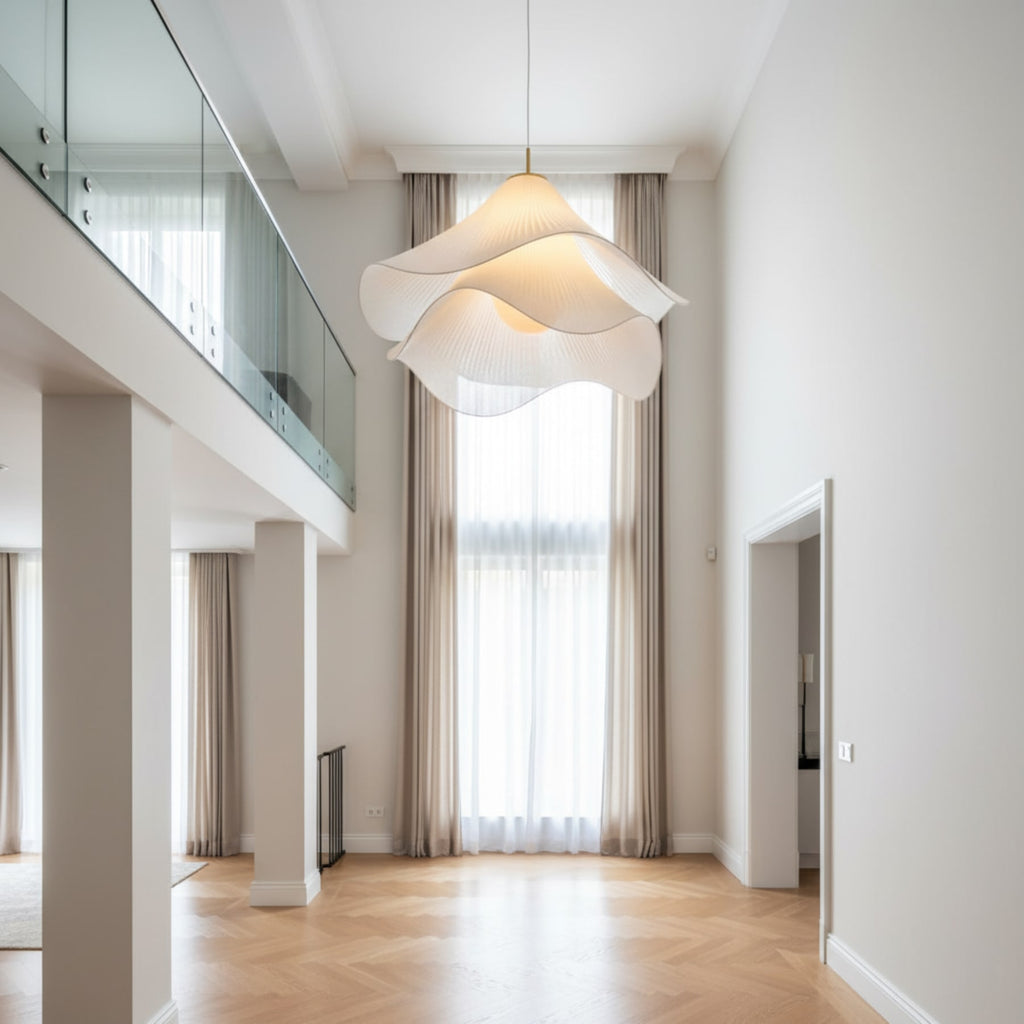 Contemporary Fabric Pendant Light With Dimmable Color Options for Living Room — Greenwich Home & Living