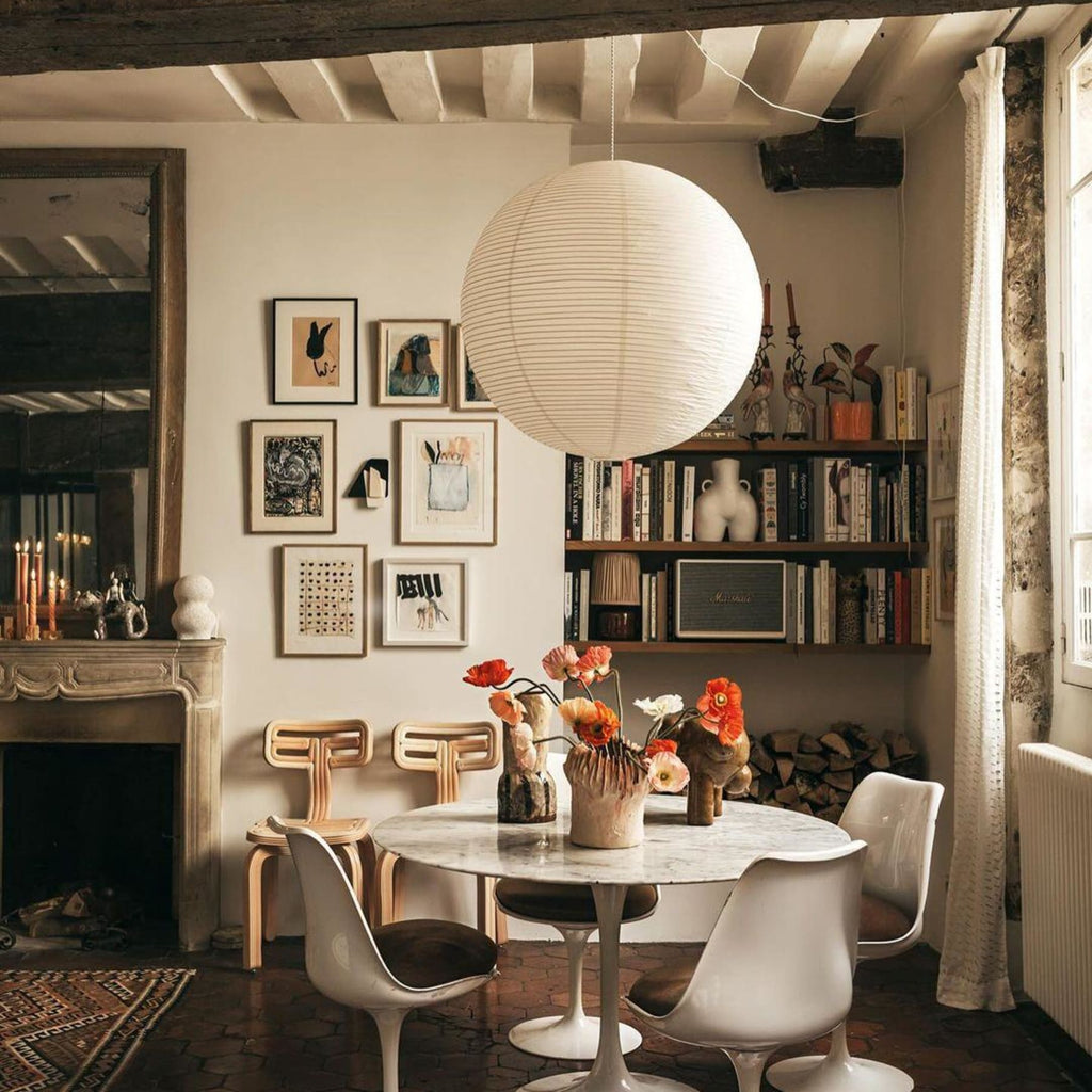 Minimalist Round Lantern Pendant Light With Warm Bulb Included for Living Room — Greenwich Home & Living