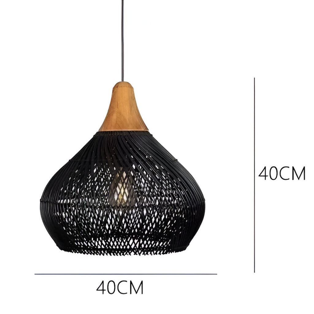 Woven Rattan Bohemian Pendant Light for Living and Dining Rooms — Greenwich Home & Living