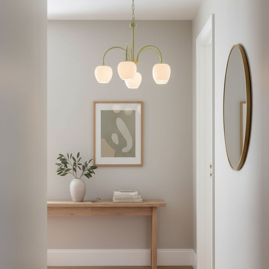 Retro Metal and Glass Chandelier With Selectable Color Light for Living and Dining Rooms — Greenwich Home & Living