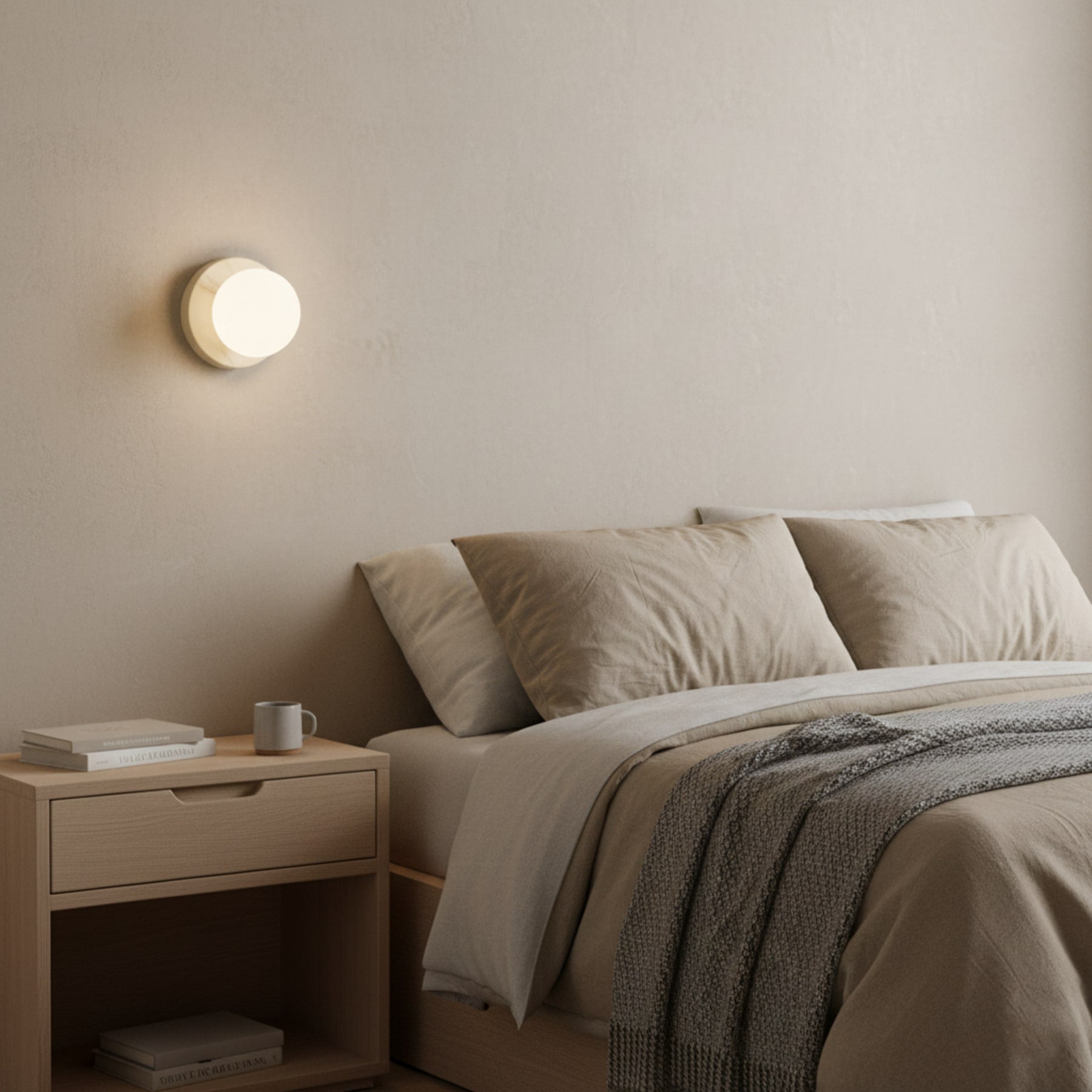 Minimalist Metal Glass Wall Light With Warm White Glow — Greenwich Home & Living