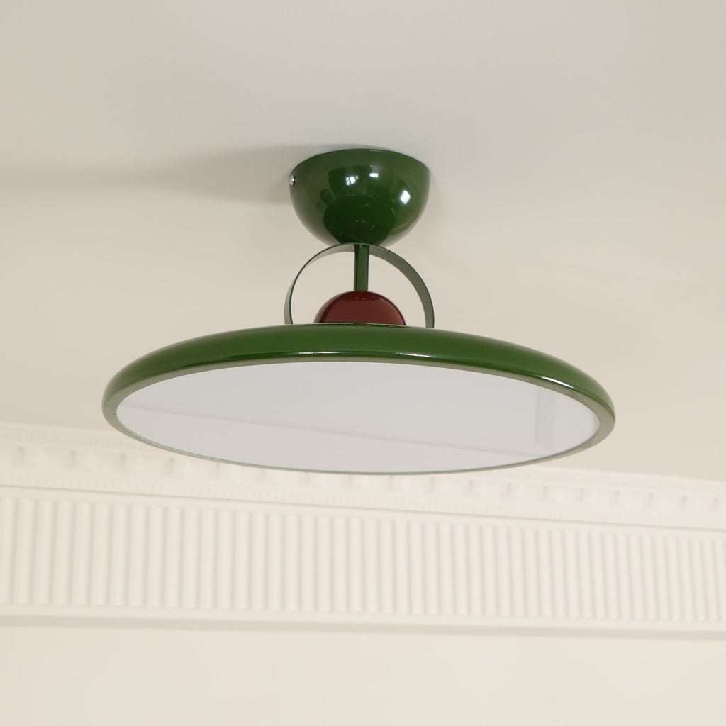 Retro Iron and Acrylic Semi-Flush Ceiling Light With Dimmable Color — Greenwich Home & Living