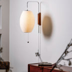 Modern Silk and Walnut Wood Wall Light for Bedroom and Living Room — Greenwich Home & Living