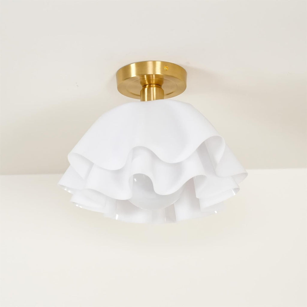 Contemporary Copper and Acrylic Flush Mount Ceiling Light With Tri-Color Dimming — Greenwich Home & Living