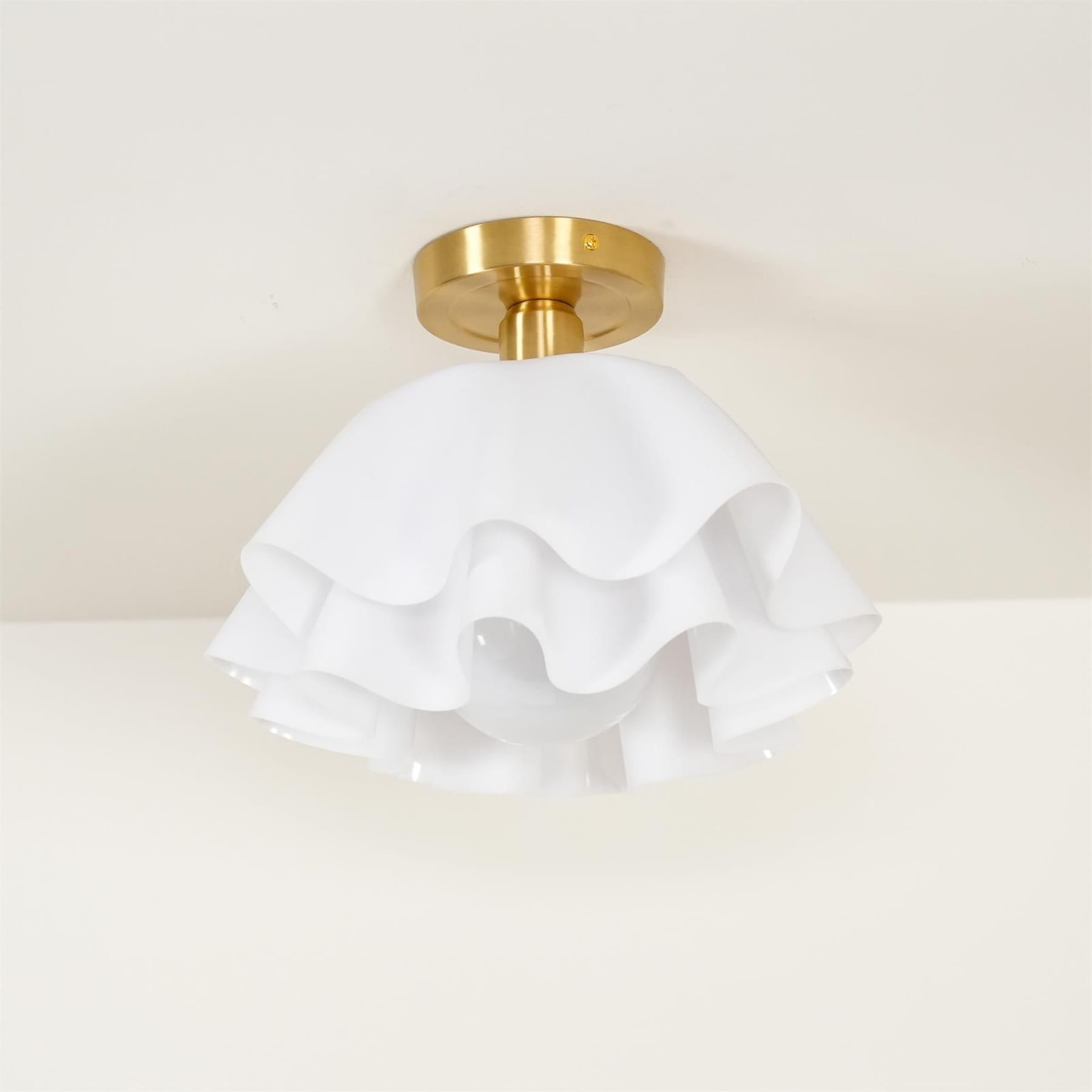 Contemporary Copper and Acrylic Flush Mount Ceiling Light With Tri-Color Dimming — Greenwich Home & Living