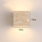 Minimalist Travertine Stone Square Wall Light With Warm LED Glow — Greenwich Home & Living