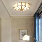 Traditional Brass and Glass Flush Mount Ceiling Light for Living Room — Greenwich Home & Living