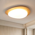 Modern Wood Flush Mount Ceiling Light With Stepless Dimming — Greenwich Home & Living