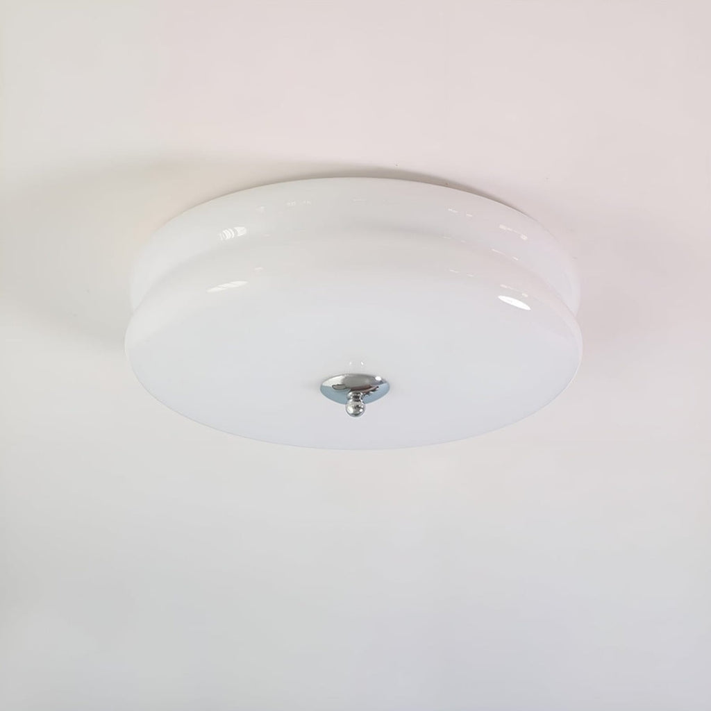 Retro Glass Flush Mount Ceiling Light With Adjustable Color Temperature in Chrome White — Greenwich Home & Living