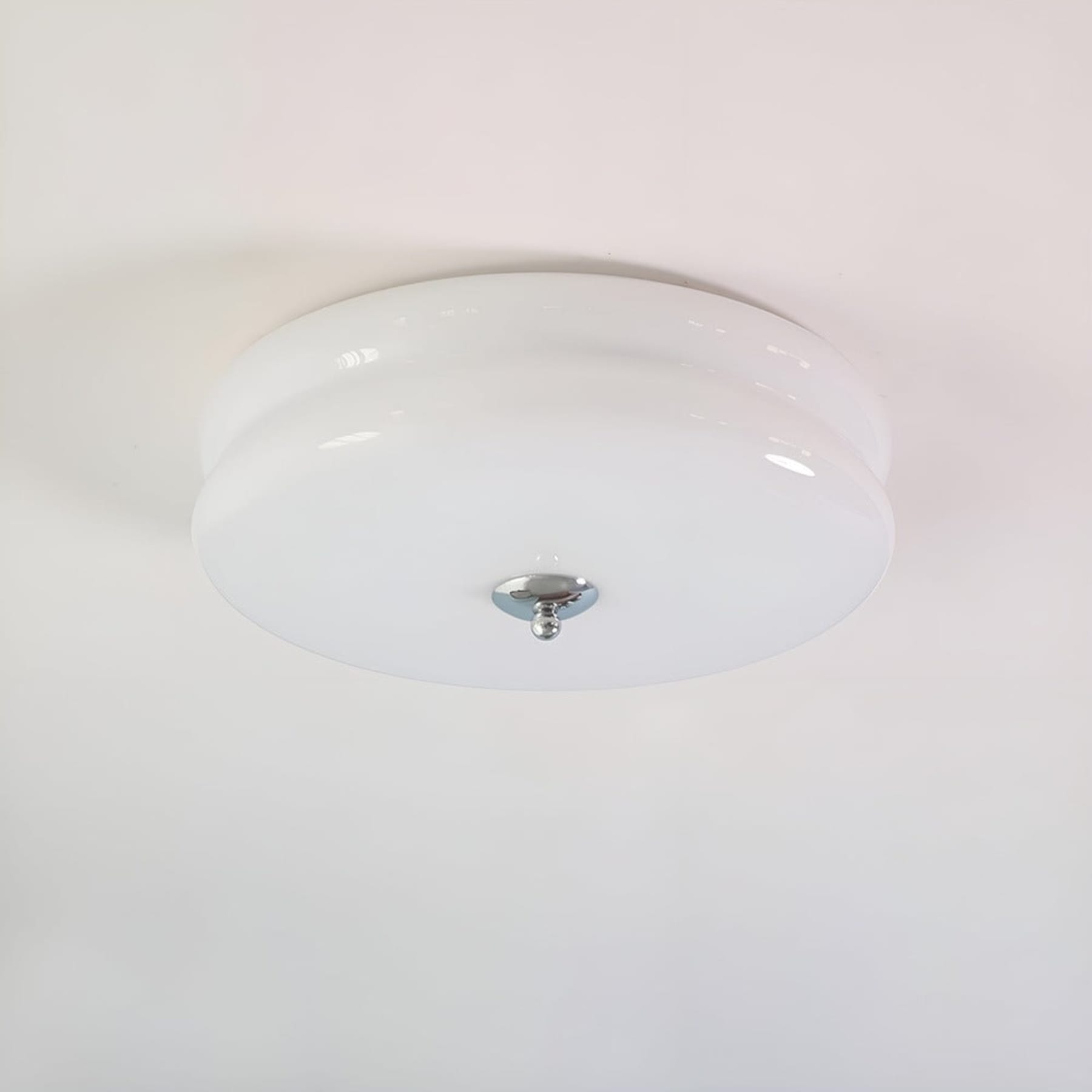 Retro Glass Flush Mount Ceiling Light With Adjustable Color Temperature in Chrome White — Greenwich Home & Living