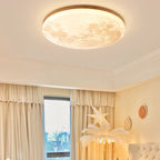 Modern Wood Flush Mount Ceiling Light With Selectable White Light — Greenwich Home & Living