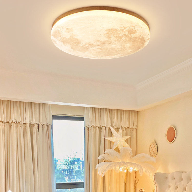 Modern Wood Flush Mount Ceiling Light With Selectable White Light — Greenwich Home & Living