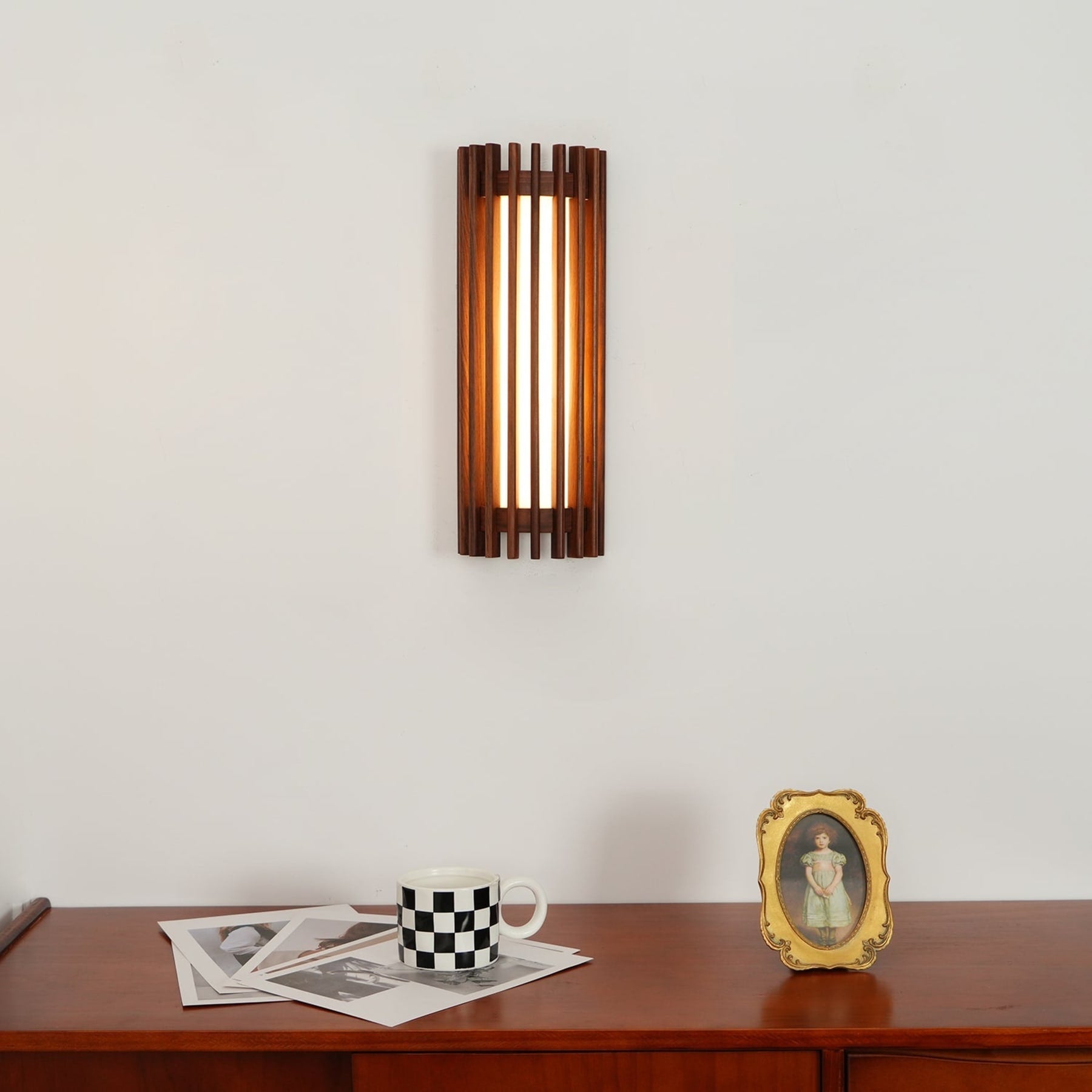 Contemporary Acrylic and Wood Wall Light With Tri-Color Lighting — Greenwich Home & Living