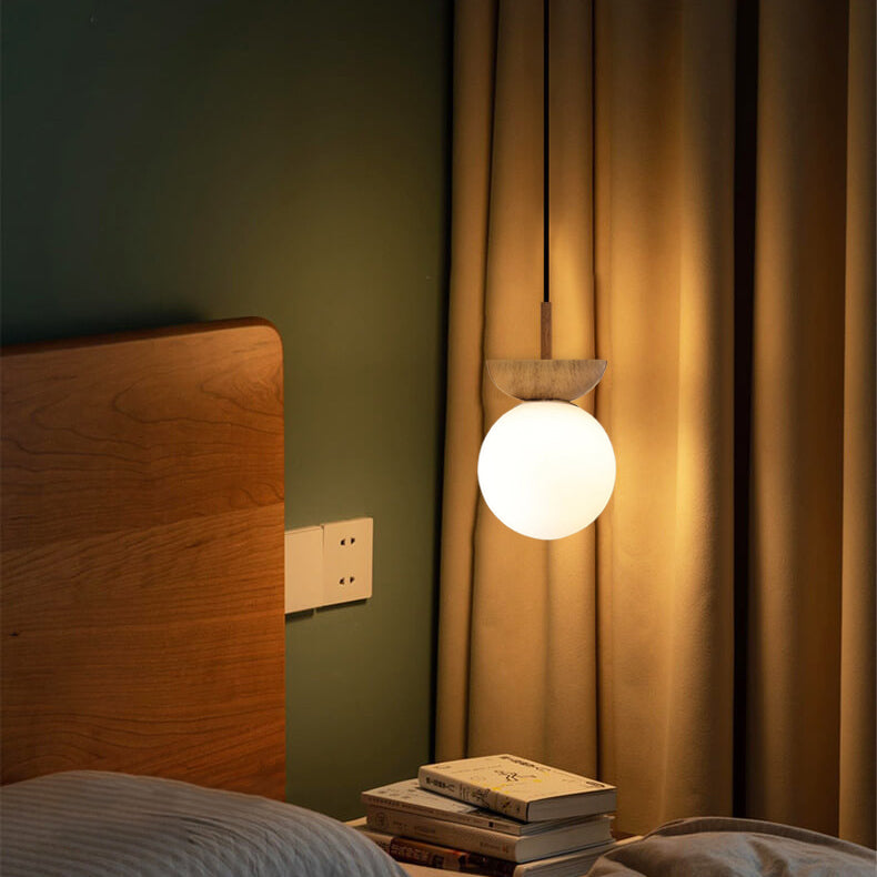 Modern Wood and Glass Pendant Light With Warm LED Glow — Greenwich Home & Living