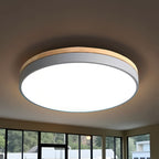 Minimalist Wood Flush Mount Ceiling Light With Remote Dimming — Greenwich Home & Living