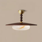 Contemporary Ash Wood Semi-Flush Mount Ceiling Light With Tri-Color Light — Greenwich Home & Living