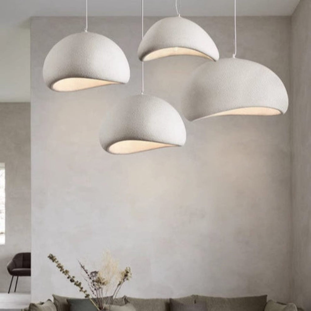 Minimalist Resin Pendant Light With Selectable Light Colors for Living Room — Greenwich Home & Living